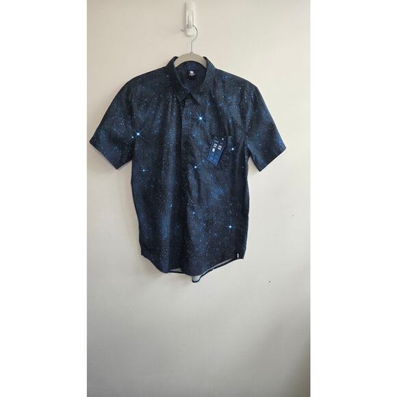 Hot Topic Dr. Who Men's Time Machine Button Down Shirt. Size Small. - Picture 1 of 8